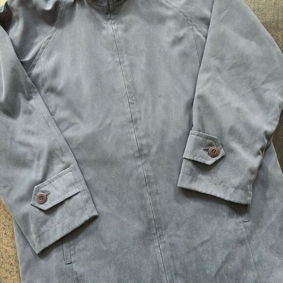 London Fog Blue Zip Up Jacket Essential Women’s Size M Petite Hooded Adjustable - Picture 2 of 12